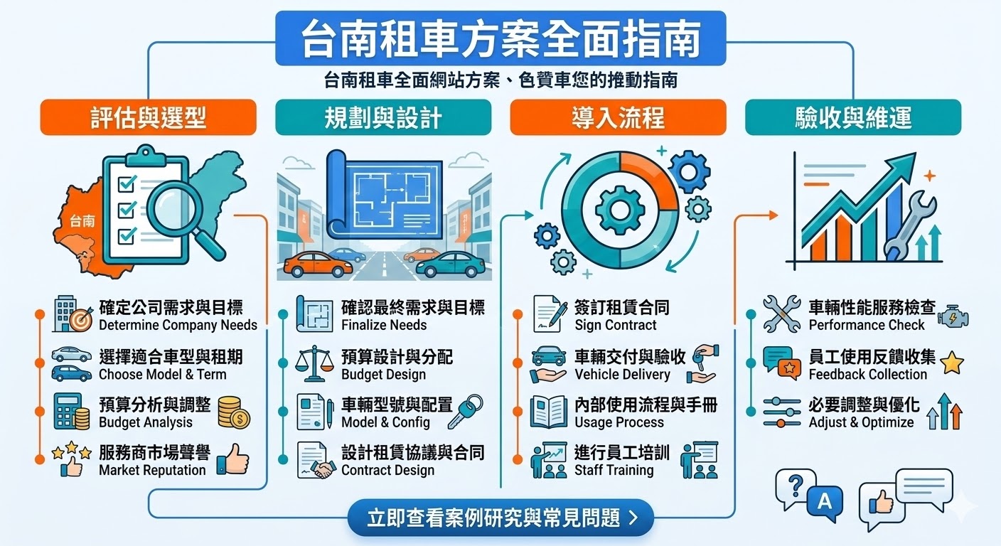 台南租車服務為企業及個人提供靈活、便捷的車輛租賃選擇，滿足各種需求，包括短期與長期租賃。無論是商務出差、日常運輸還是旅遊需求，台南租車都能提供多樣化的車型和靈活的租期選項，並且具有競爭力的價格。選擇台南租車服務不僅能節省成本，還能確保運營高效，助您提高業務運營效率和靈活性。